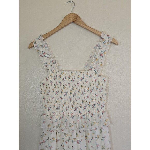 LOVE COLETTE Tiered Maxi Floral Dress Womens Size Small Boho Sleveless - Picture 2 of 10